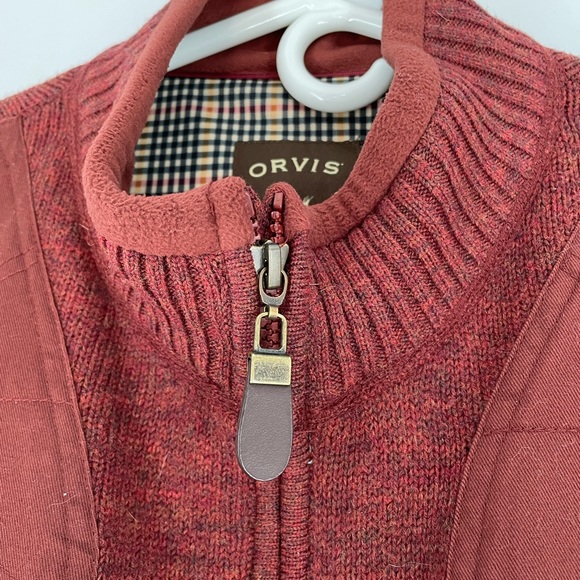 Orvis Rust Wool Zip Up Sweater Men’s Large - Picture 4 of 11
